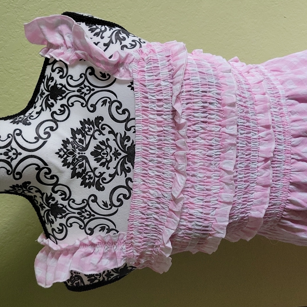 Gingham Ruffle Strap Dress